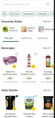 Homepage with Product Listings